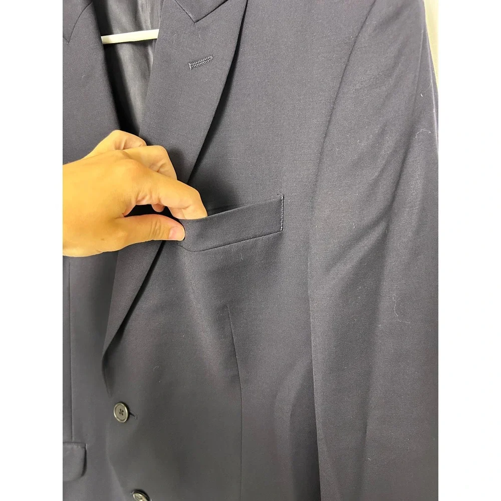 Calvin Klein Blazer Mens 40R Navy Blue Wool Two Button Suit Jacket Professional